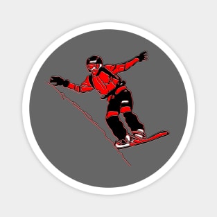 snow boarder board snowboarder snowboarding mountain sports Magnet